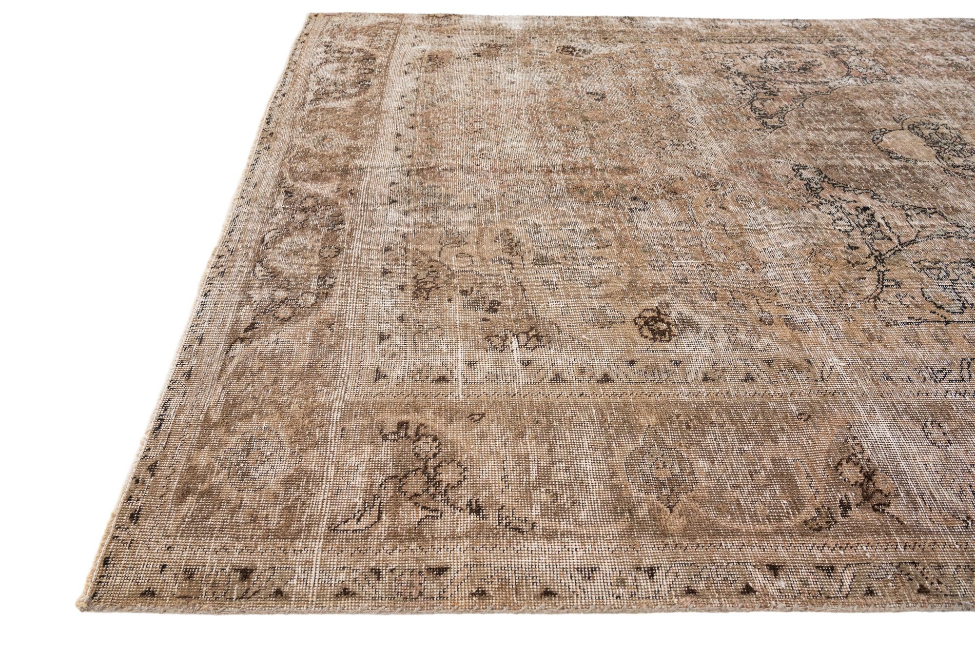 6' 3 x 10' 1 Hand Knotted Ultra Vintage Persian Wool Rug