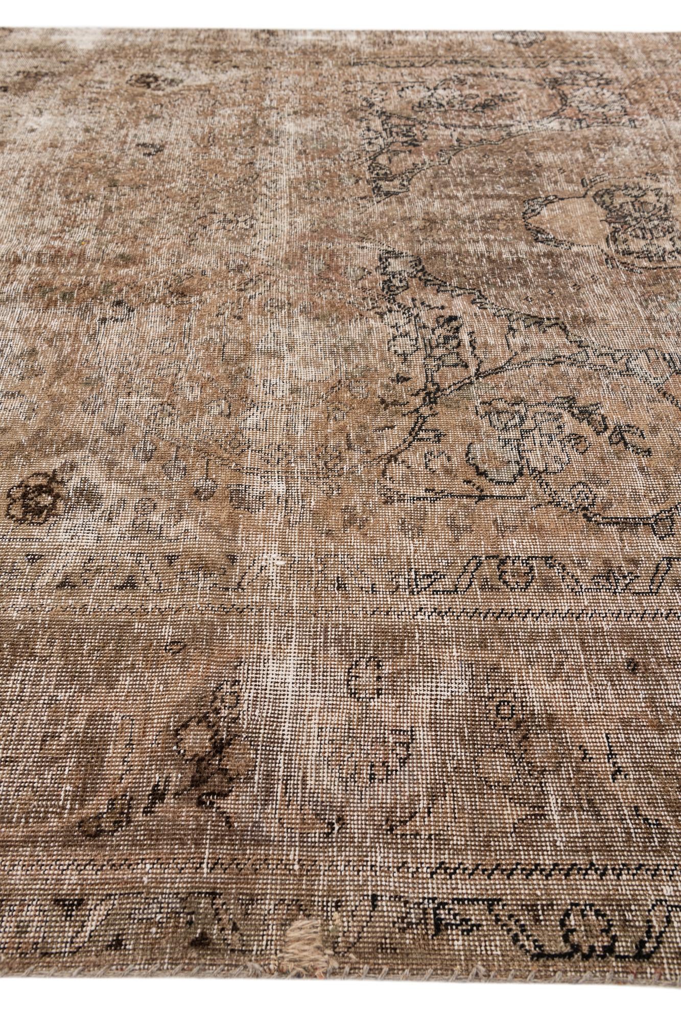 6' 3 x 10' 1 Hand Knotted Ultra Vintage Persian Wool Rug