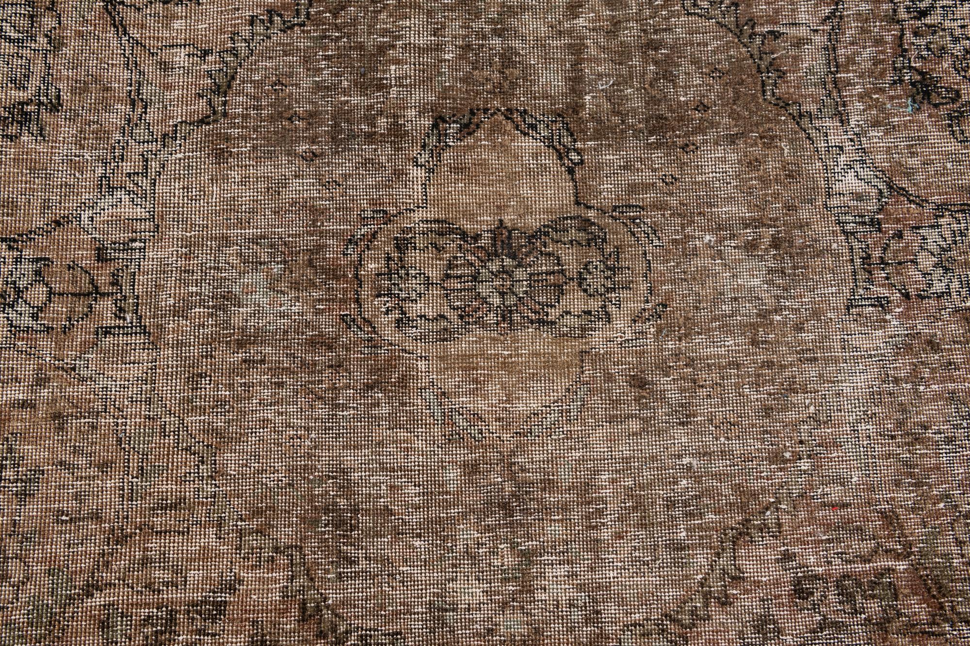 6' 3 x 10' 1 Hand Knotted Ultra Vintage Persian Wool Rug