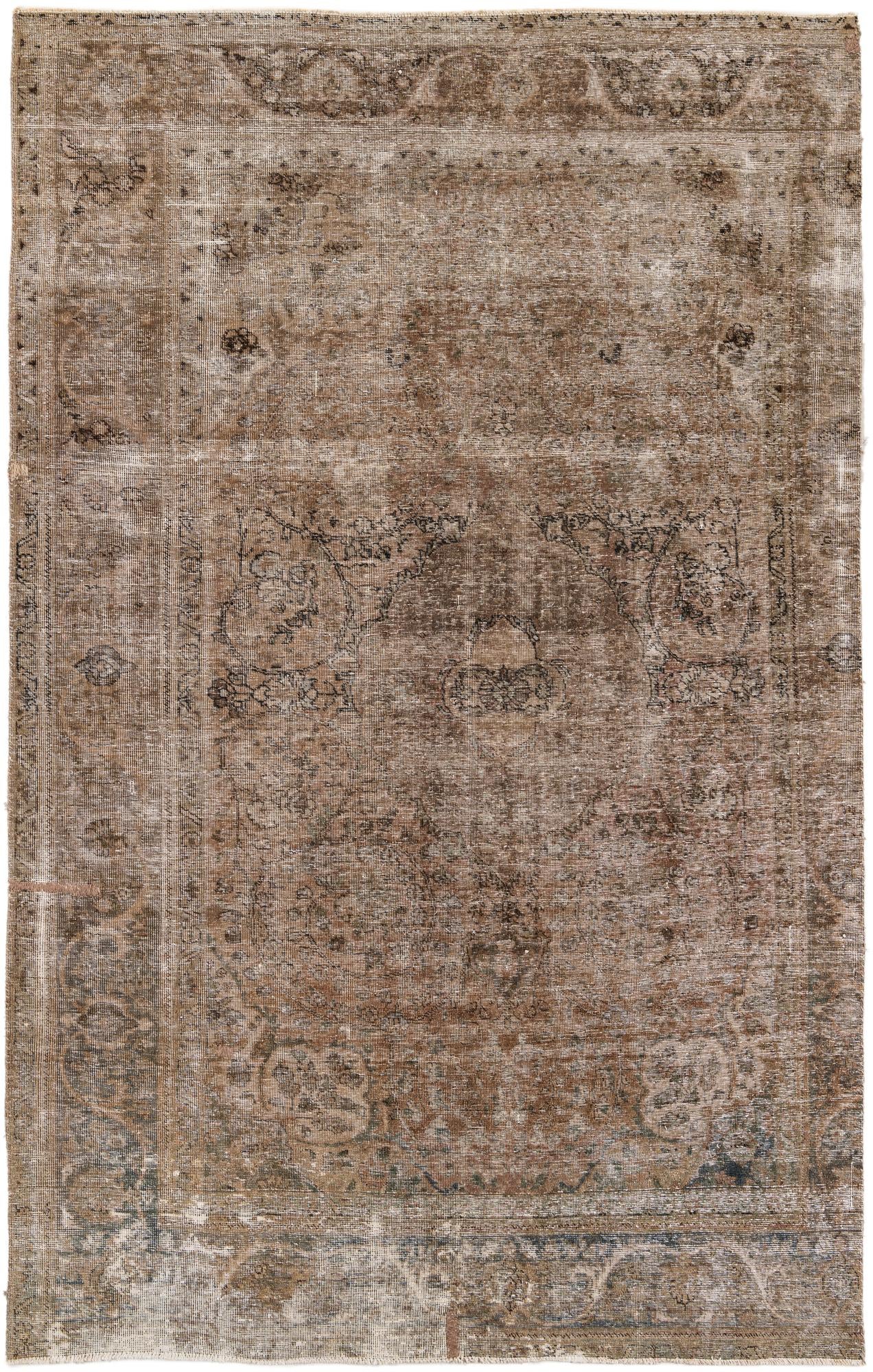 6' 3 x 10' 1 Hand Knotted Ultra Vintage Persian Wool Rug