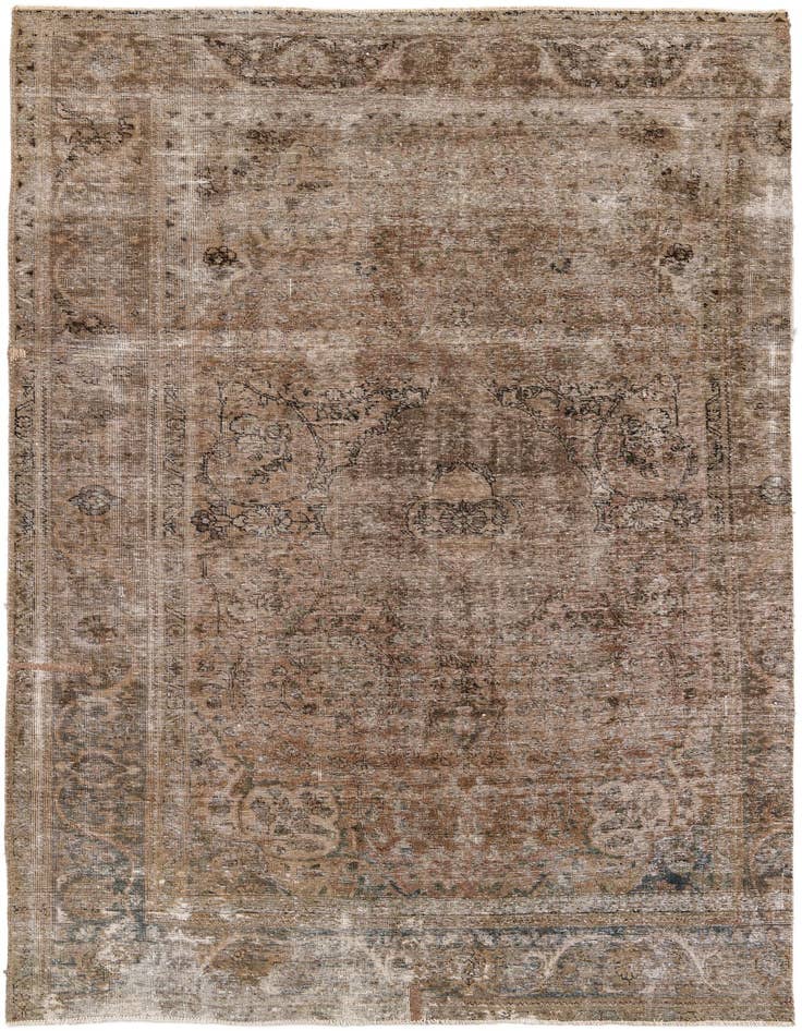 Detail image of 6' 3 x 10' 1 Hand Knotted Ultra Vintage Persian Wool Rug