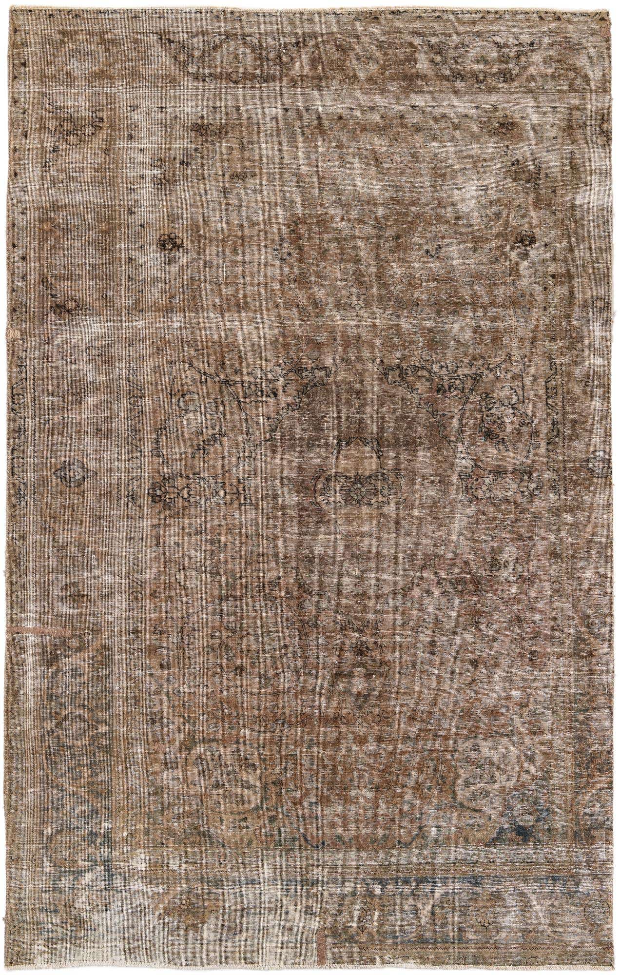 6' 3 x 10' 1 Hand Knotted Ultra Vintage Persian Wool Rug