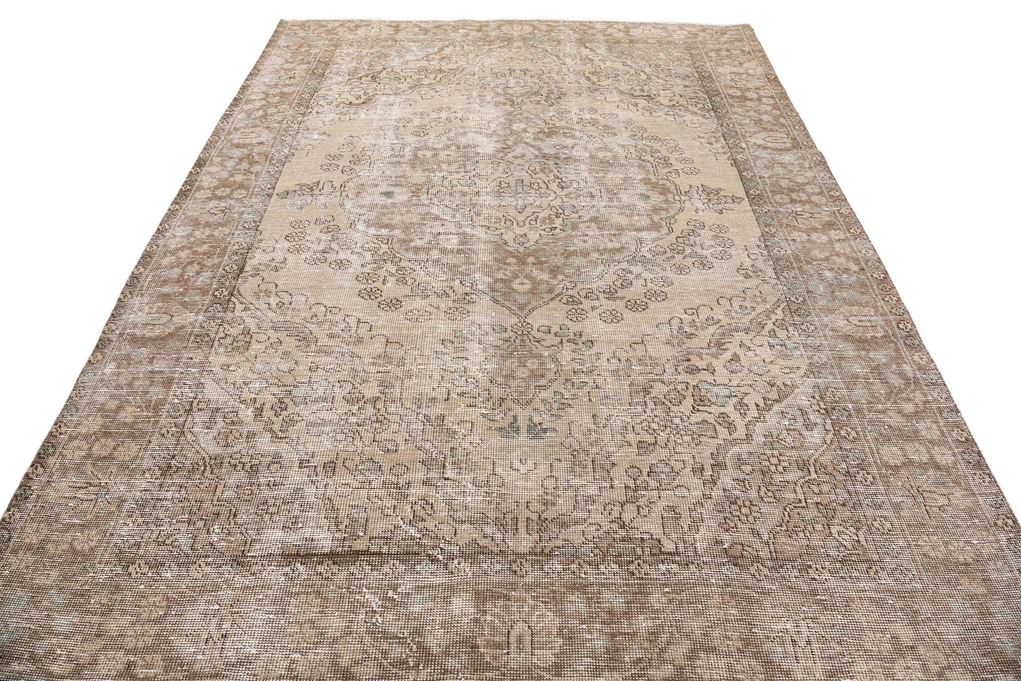 6' 7 x 8' 10 Hand Knotted Ultra Vintage Persian Wool Rug