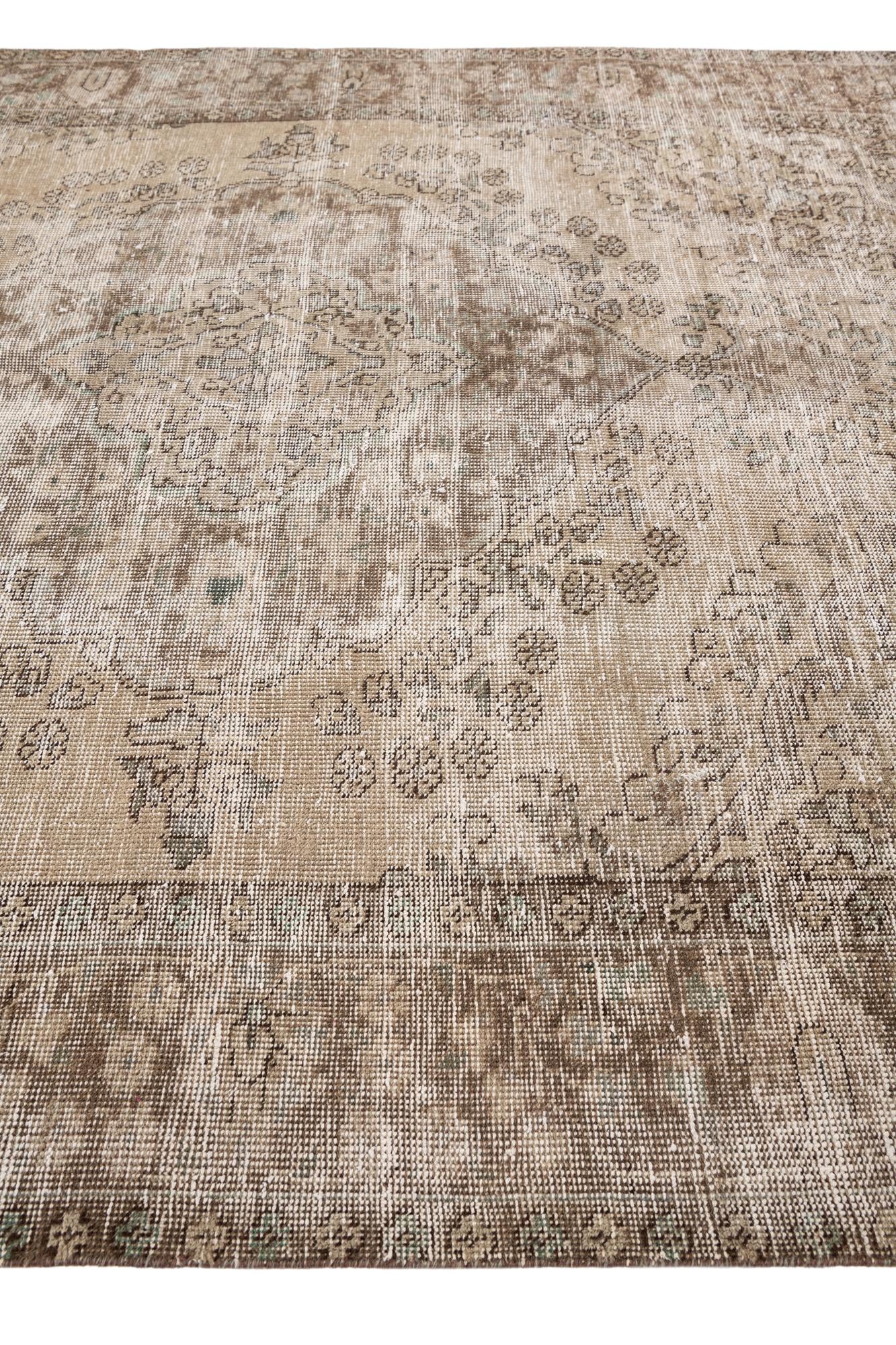 6' 7 x 8' 10 Hand Knotted Ultra Vintage Persian Wool Rug