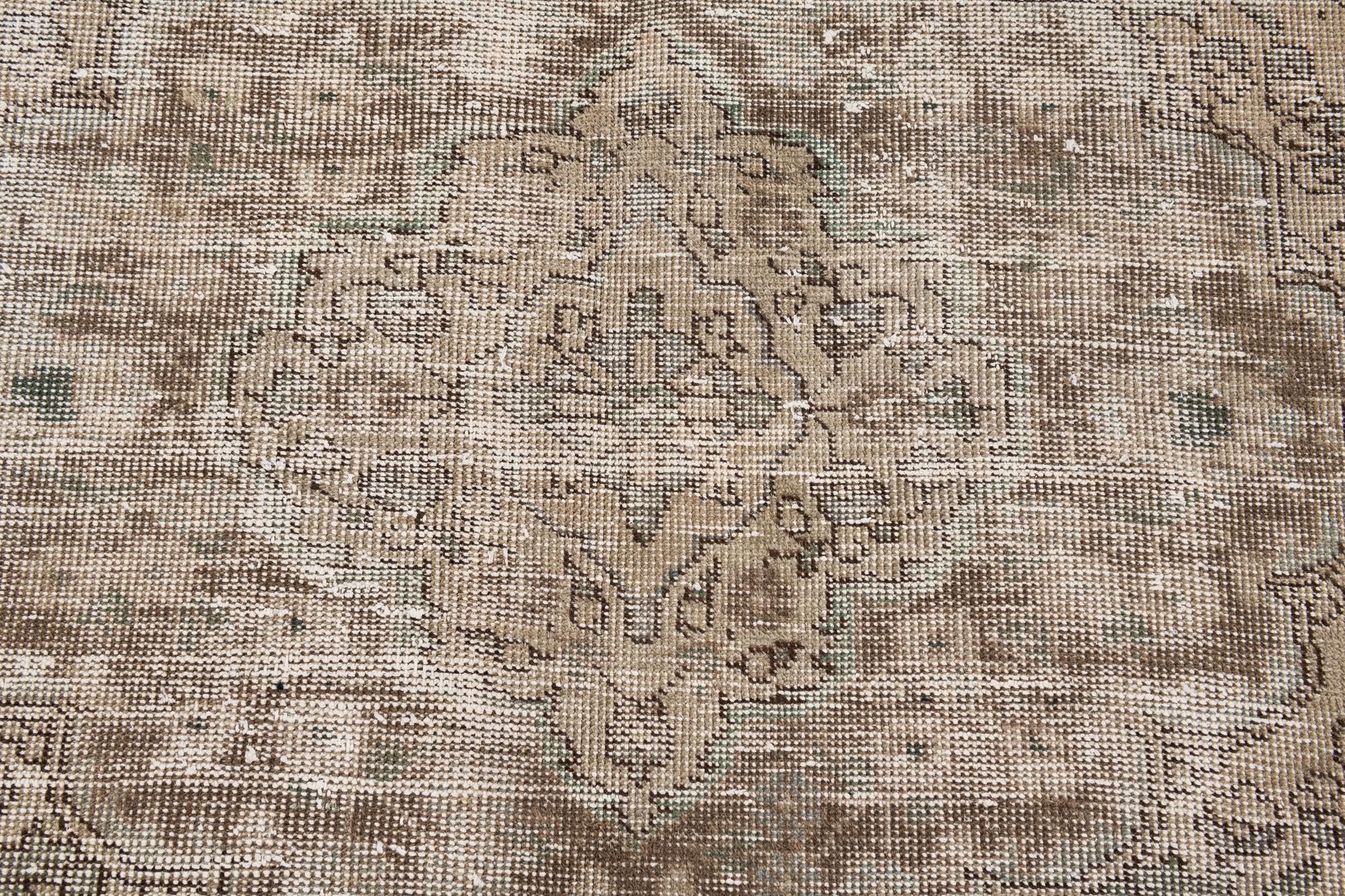 6' 7 x 8' 10 Hand Knotted Ultra Vintage Persian Wool Rug