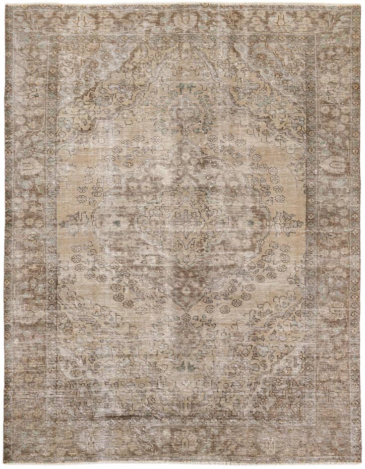 Detail image of 6' 7 x 8' 10 Hand Knotted Ultra Vintage Persian Wool Rug