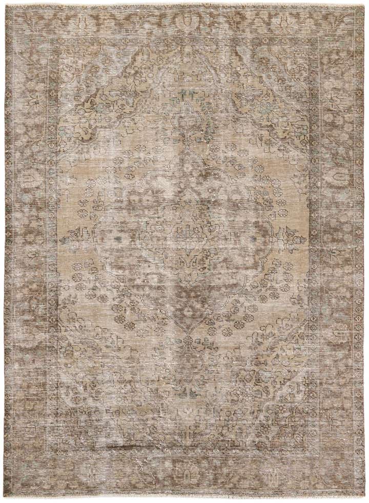 6' 7 x 8' 10 Hand Knotted Ultra Vintage Persian Wool Rug