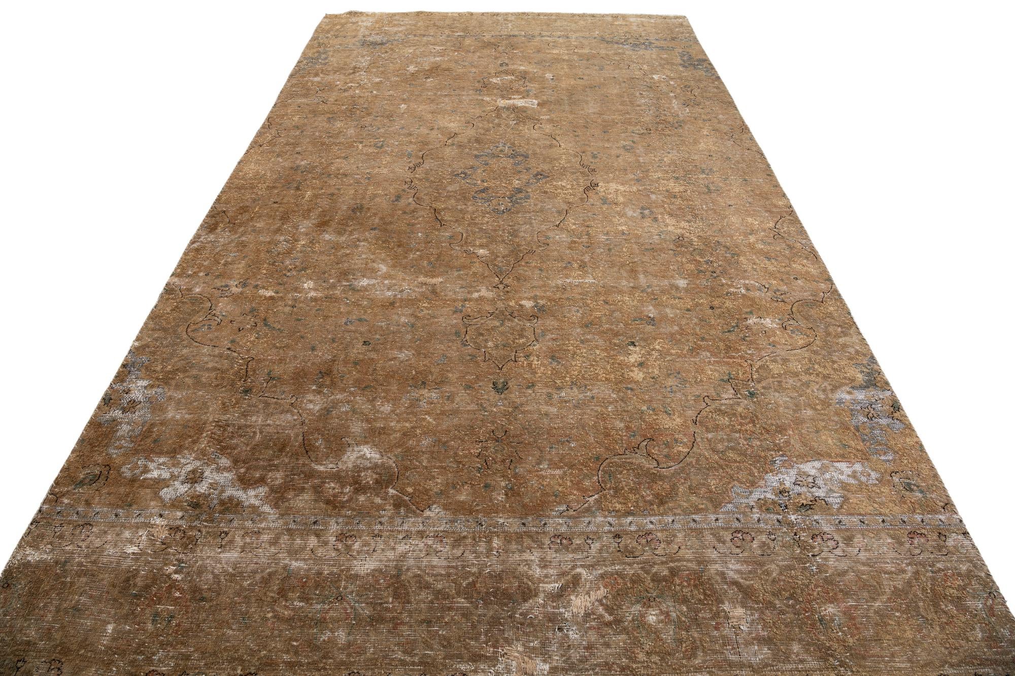 6' 9 x 12' 4 Hand Knotted Ultra Vintage Persian Wool Rug