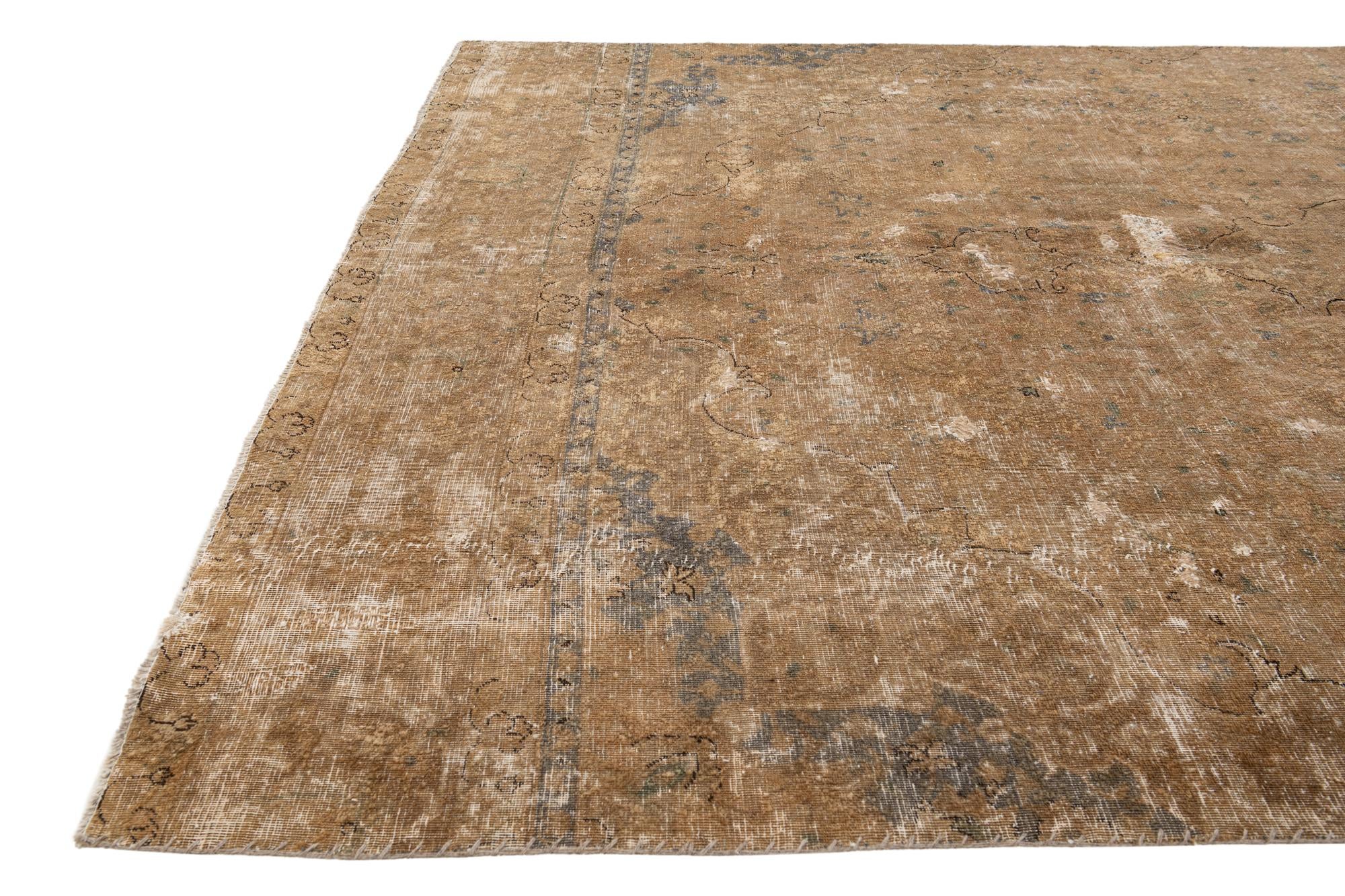 6' 9 x 12' 4 Hand Knotted Ultra Vintage Persian Wool Rug