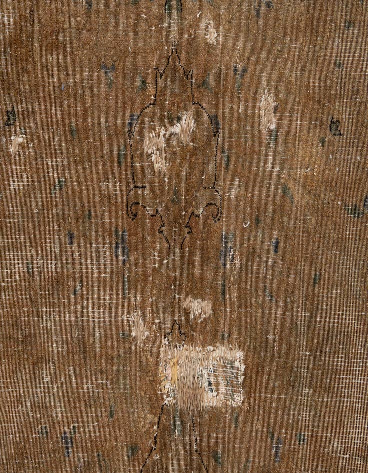 Detail image of 6' 9 x 12' 4  Hand Knotted Ultra Vintage Persian Wool Rug