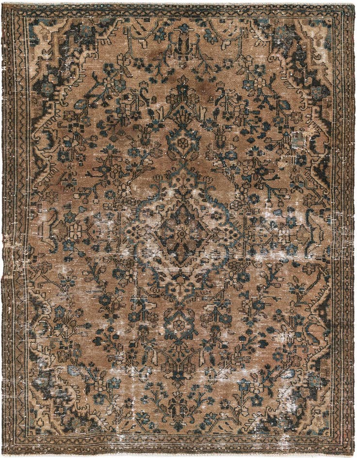 Detail image of 5' 7 x 8' 10 Hand Knotted Ultra Vintage Persian Wool Rug