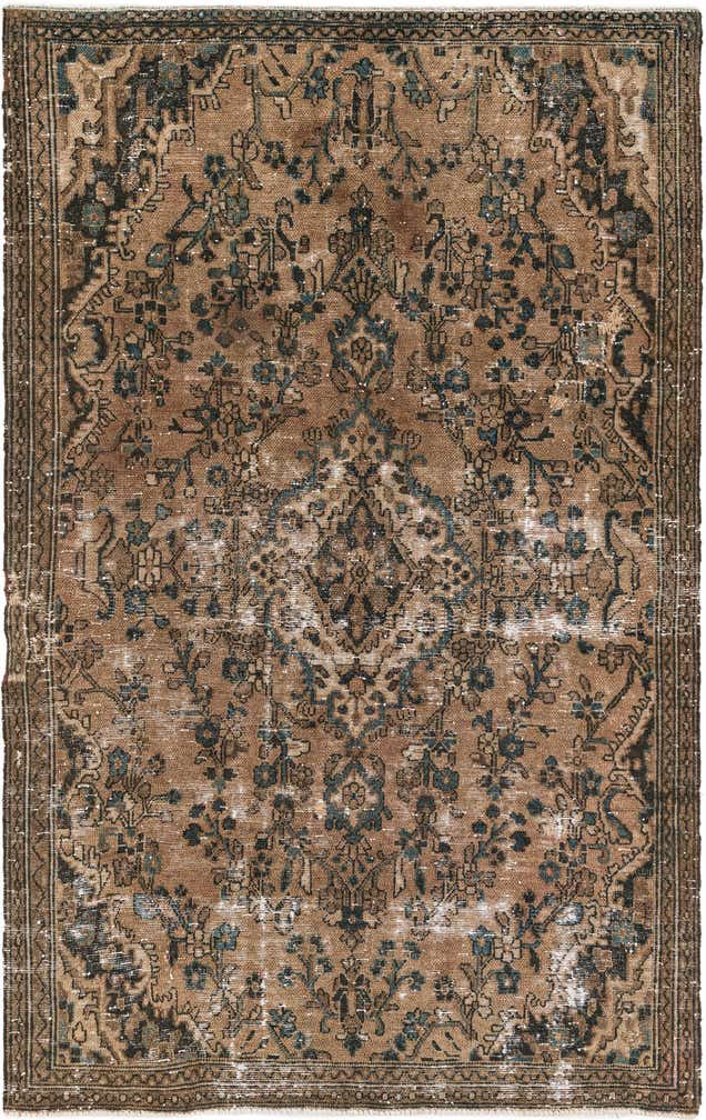 5' 7 x 8' 10 Hand Knotted Ultra Vintage Persian Wool Rug