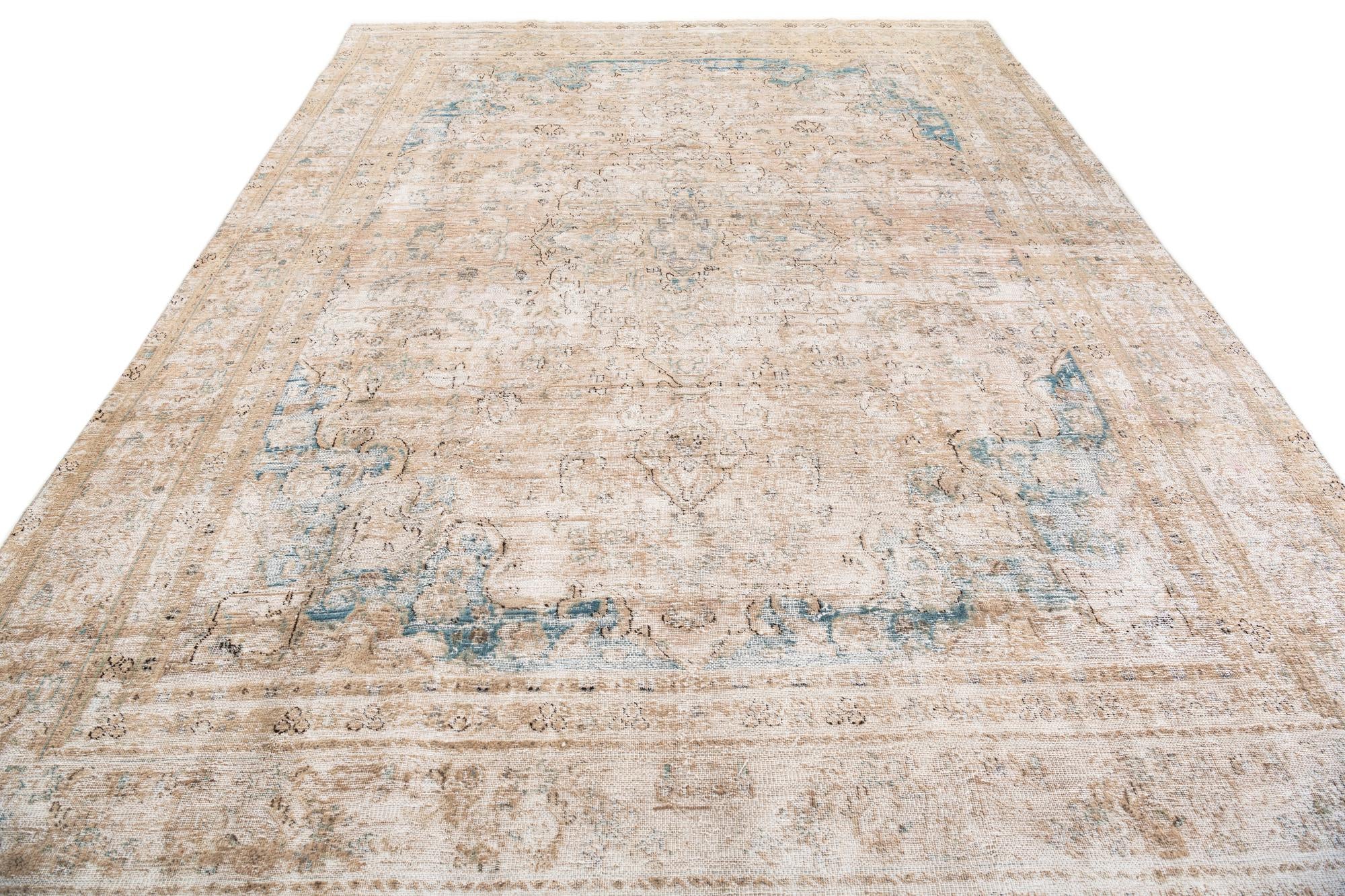 8' 10 x 12' 2 Hand Knotted Ultra Vintage Persian Wool Rug