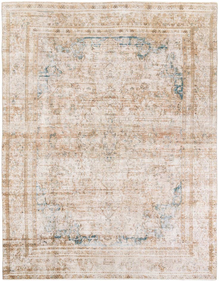 Detail image of 8' 10 x 12' 2 Hand Knotted Ultra Vintage Persian Wool Rug