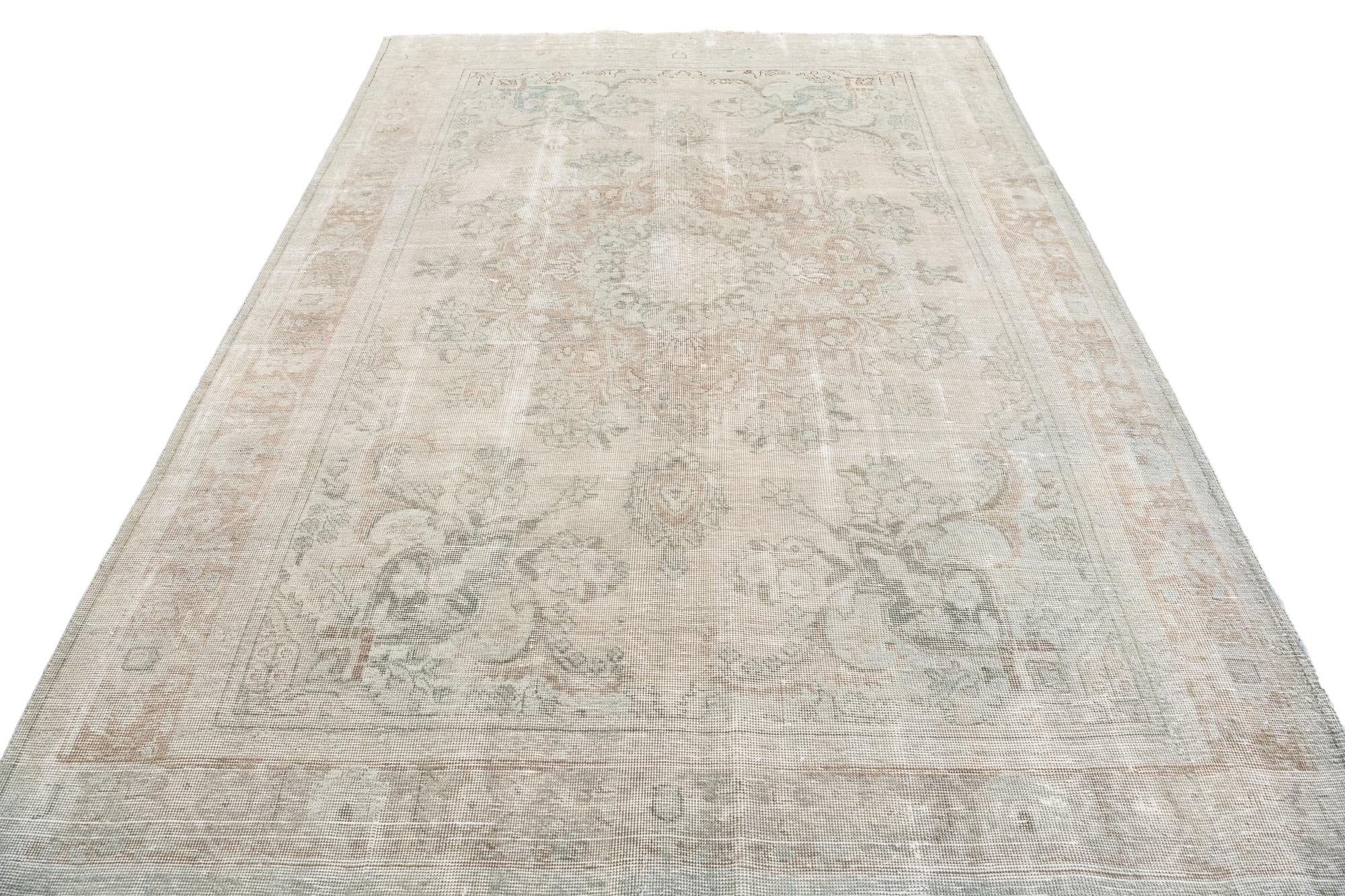 6' 4 x 9' Hand Knotted Ultra Vintage Persian Wool Rug