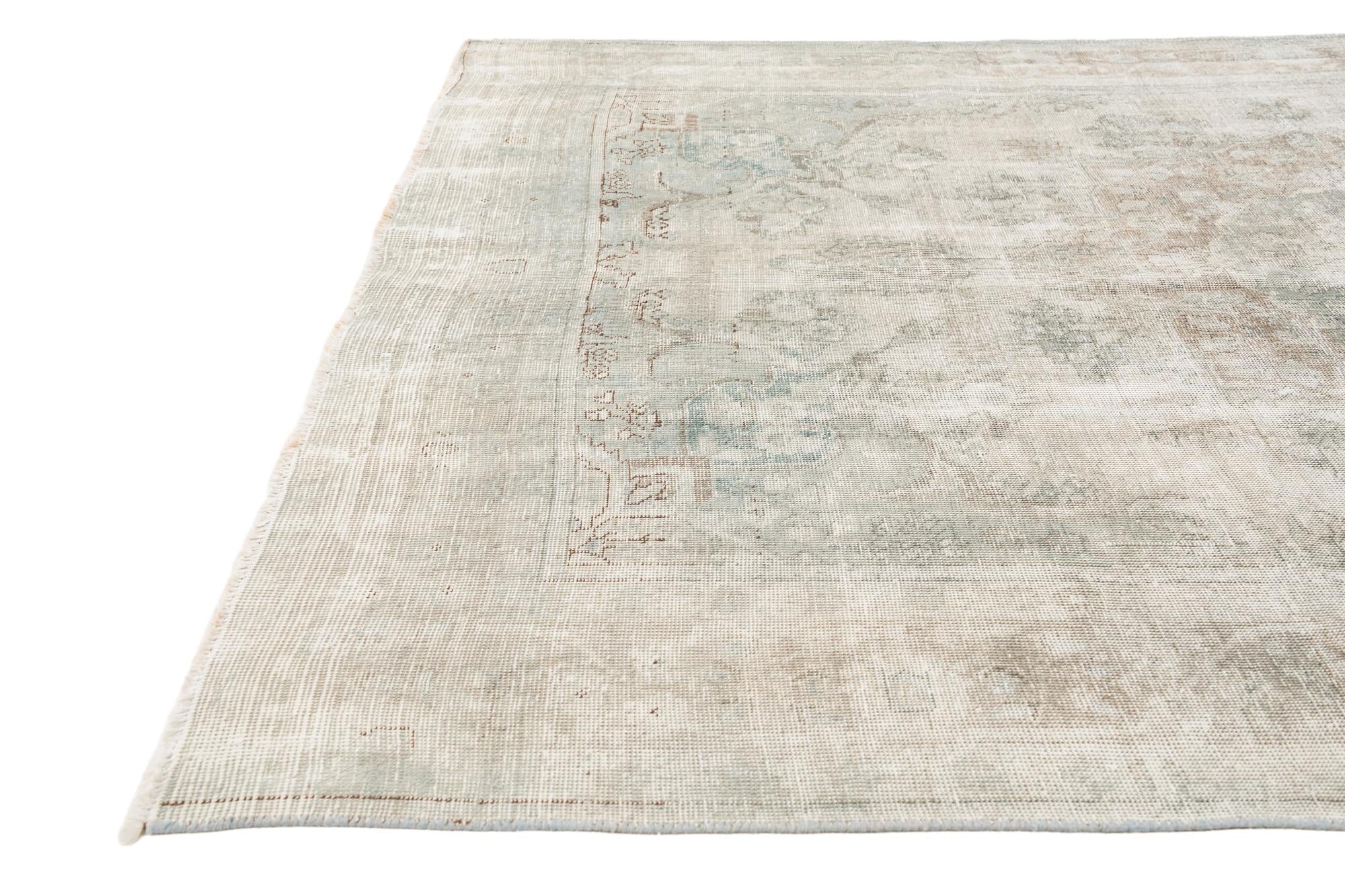 6' 4 x 9' Hand Knotted Ultra Vintage Persian Wool Rug