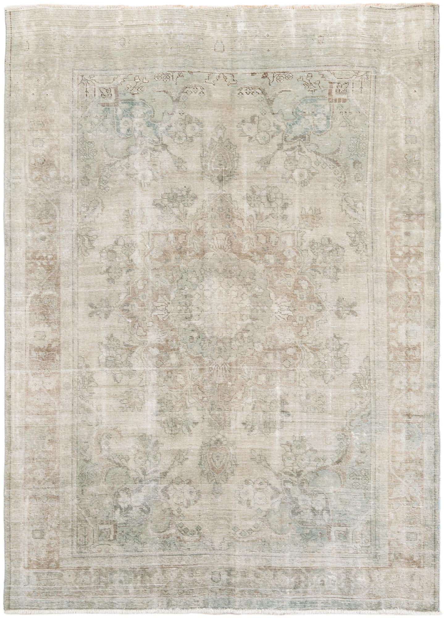 6' 4 x 9' Hand Knotted Ultra Vintage Persian Wool Rug