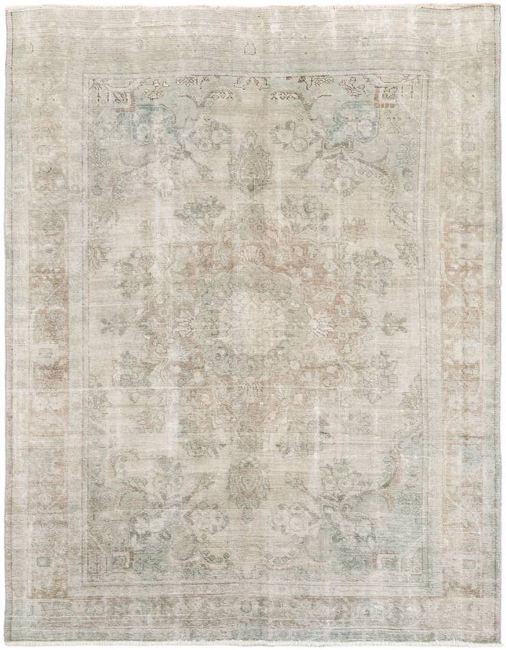 Detail image of 6' 4 x 9' Hand Knotted Ultra Vintage Persian Wool Rug