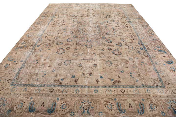 9' 1 x 12' 3 Hand Knotted Ultra Vintage Persian Wool Rug
