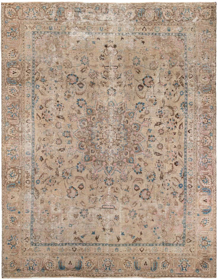 Detail image of 9' 1 x 12' 3 Hand Knotted Ultra Vintage Persian Wool Rug