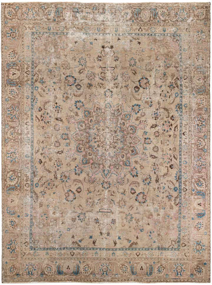 9' 1 x 12' 3 Hand Knotted Ultra Vintage Persian Wool Rug