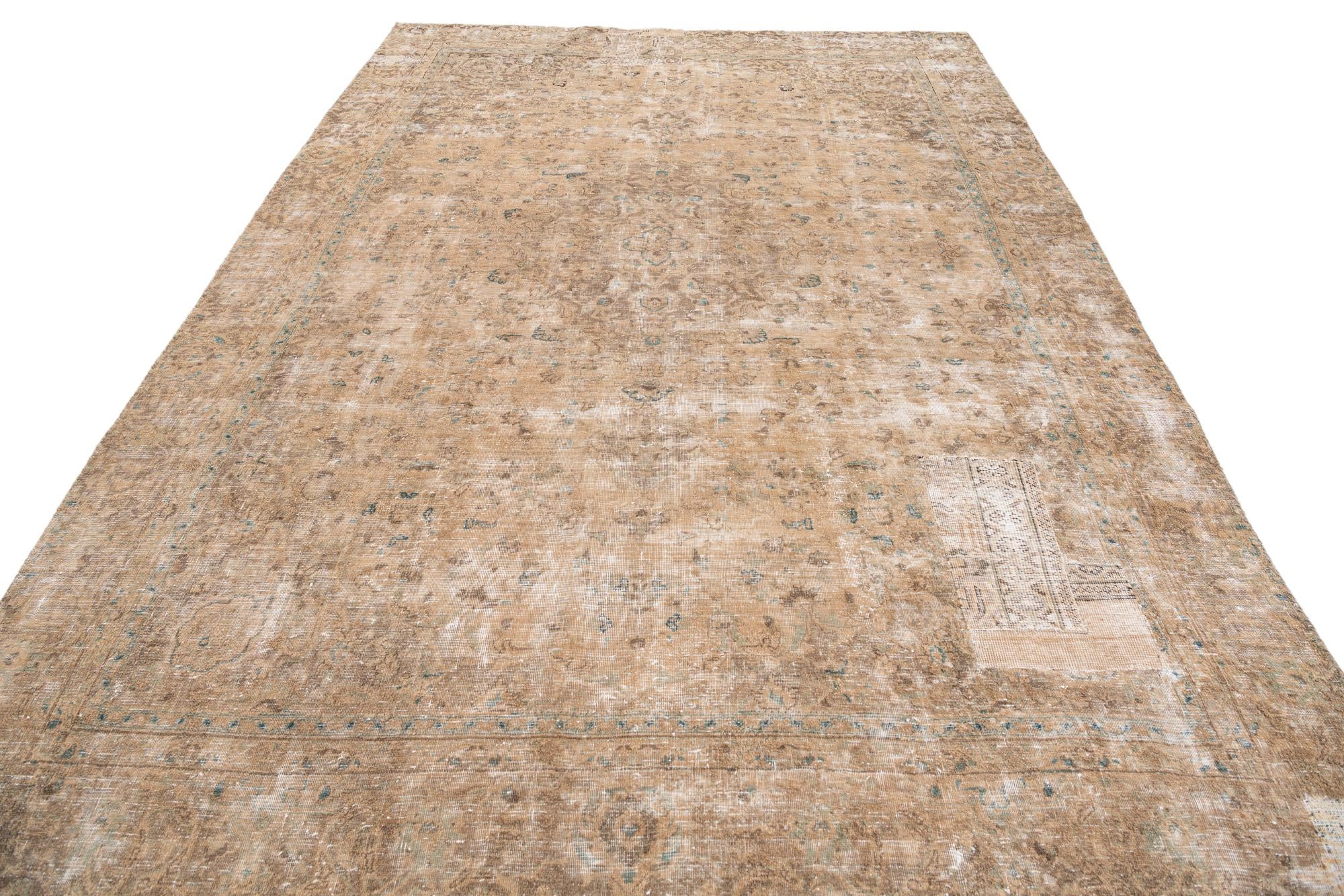 7' 2 x 10' Hand Knotted Ultra Vintage Persian Wool Rug