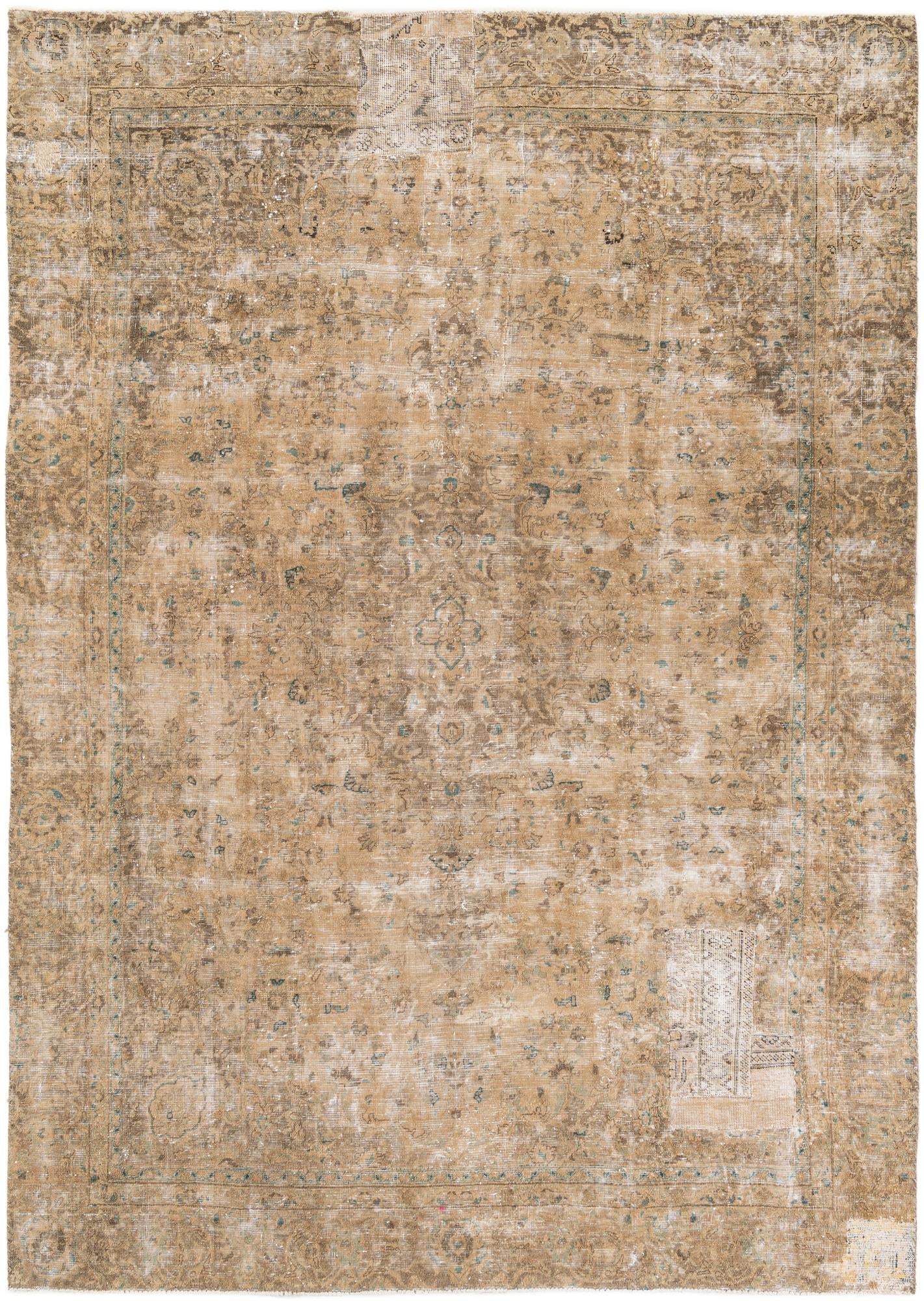 7' 2 x 10' Hand Knotted Ultra Vintage Persian Wool Rug