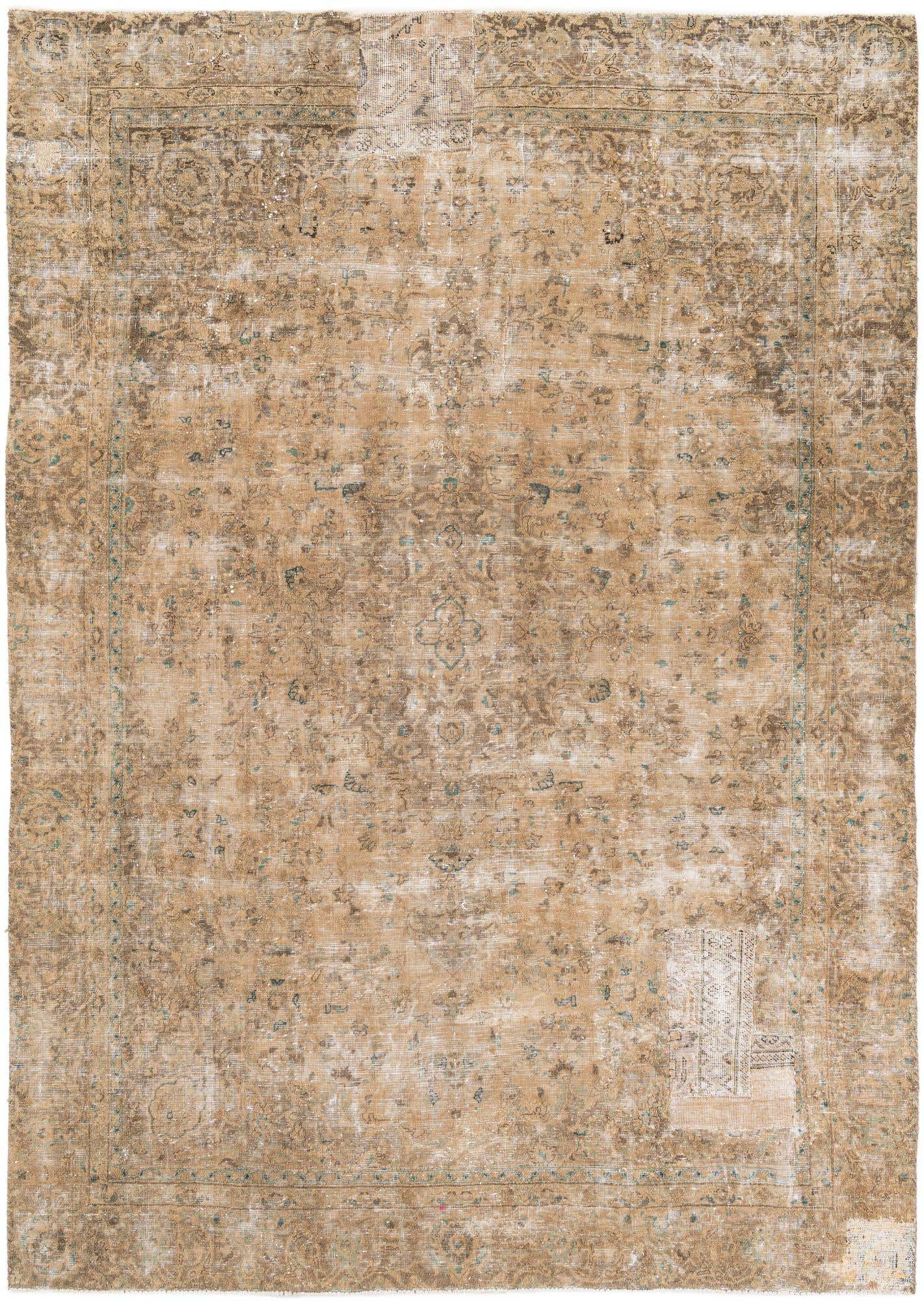 7' 2 x 10' Hand Knotted Ultra Vintage Persian Wool Rug