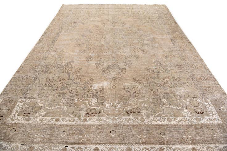 Detail image of 9' 3 x 13' Hand Knotted Ultra Vintage Persian Wool Rug