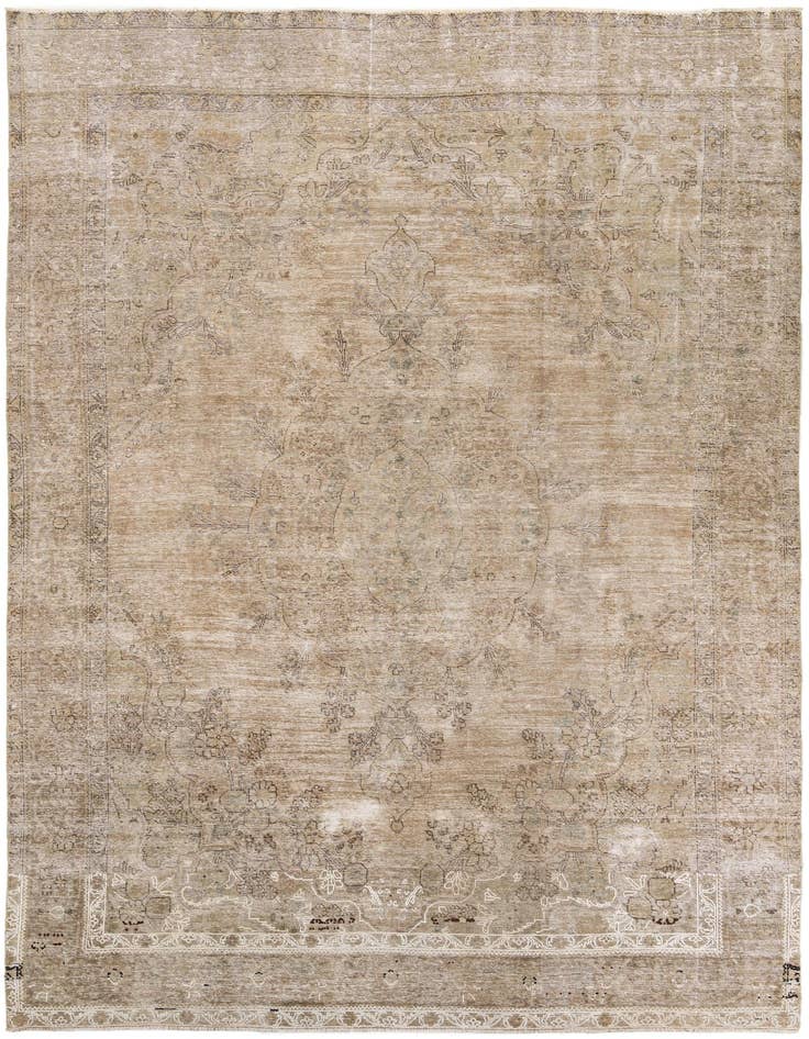 Detail image of 9' 3 x 13' Hand Knotted Ultra Vintage Persian Wool Rug