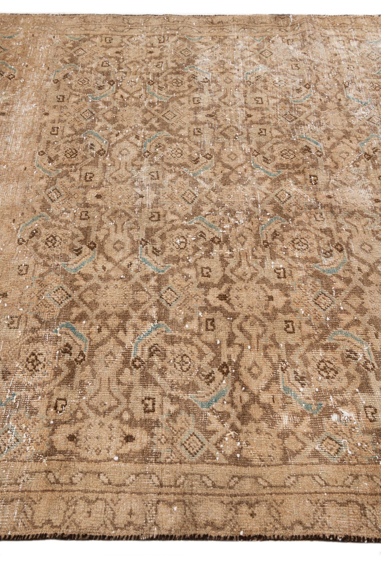 5' 6 x 9' 4 Hand Knotted Ultra Vintage Persian Wool Rug