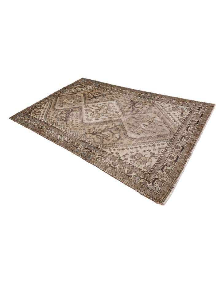4' 8 x 7' Hand Knotted Ultra Vintage Persian Wool Rug