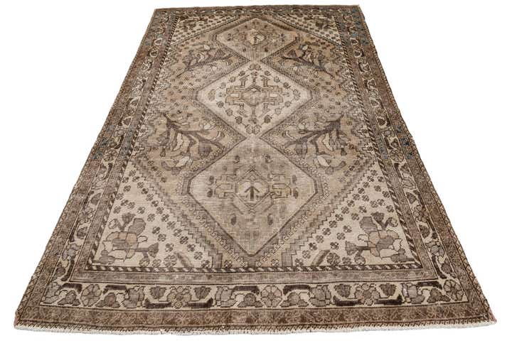 4' 8 x 7' Hand Knotted Ultra Vintage Persian Wool Rug