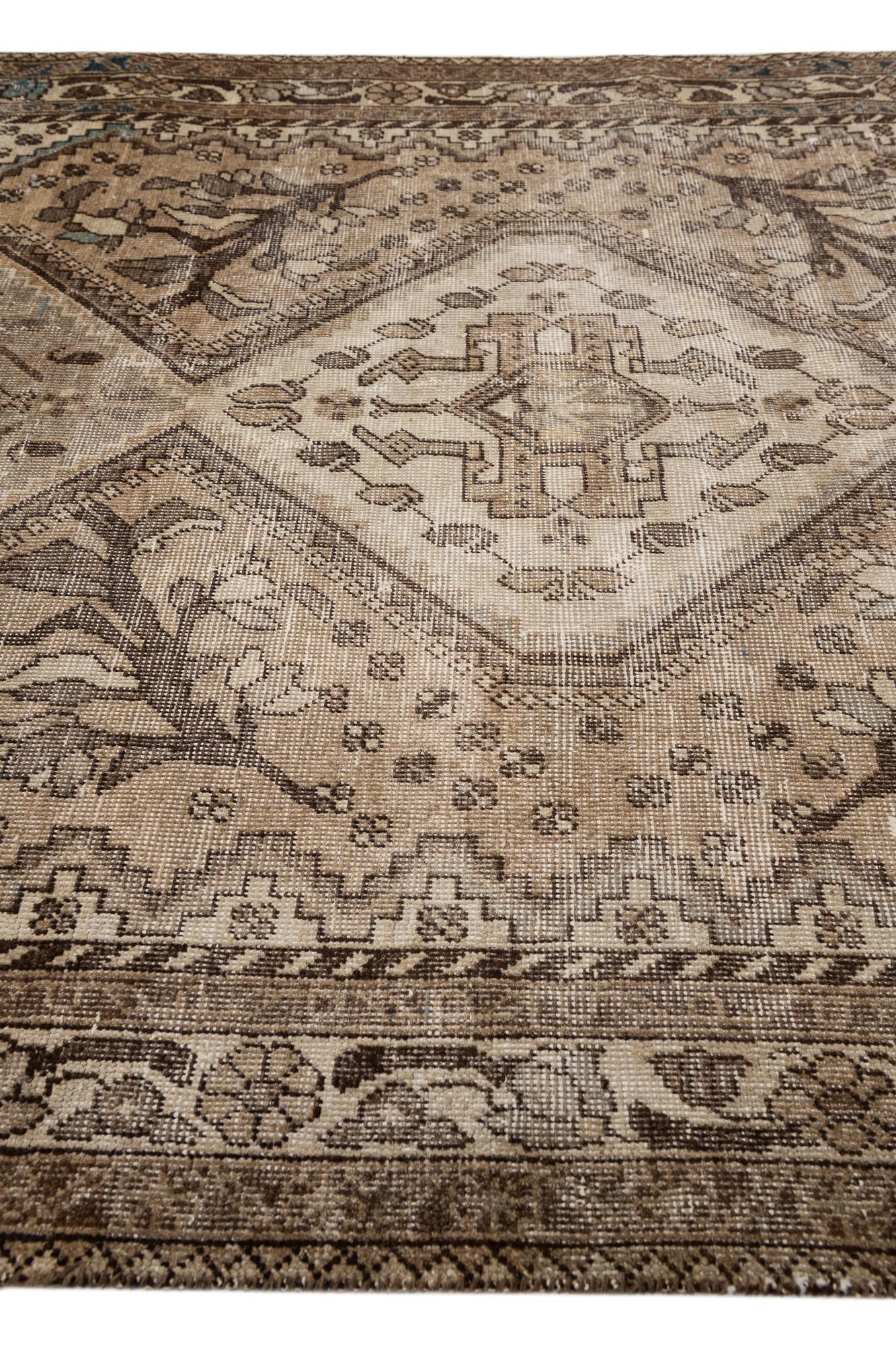 4' 8 x 7' Hand Knotted Ultra Vintage Persian Wool Rug