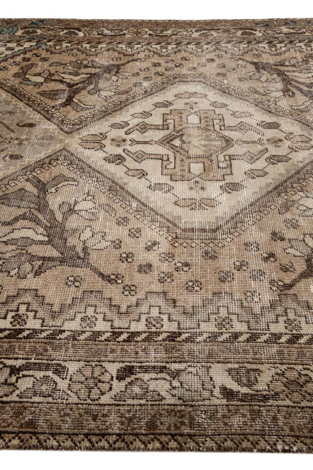 Detail image of 4' 8 x 7' Hand Knotted Ultra Vintage Persian Wool Rug