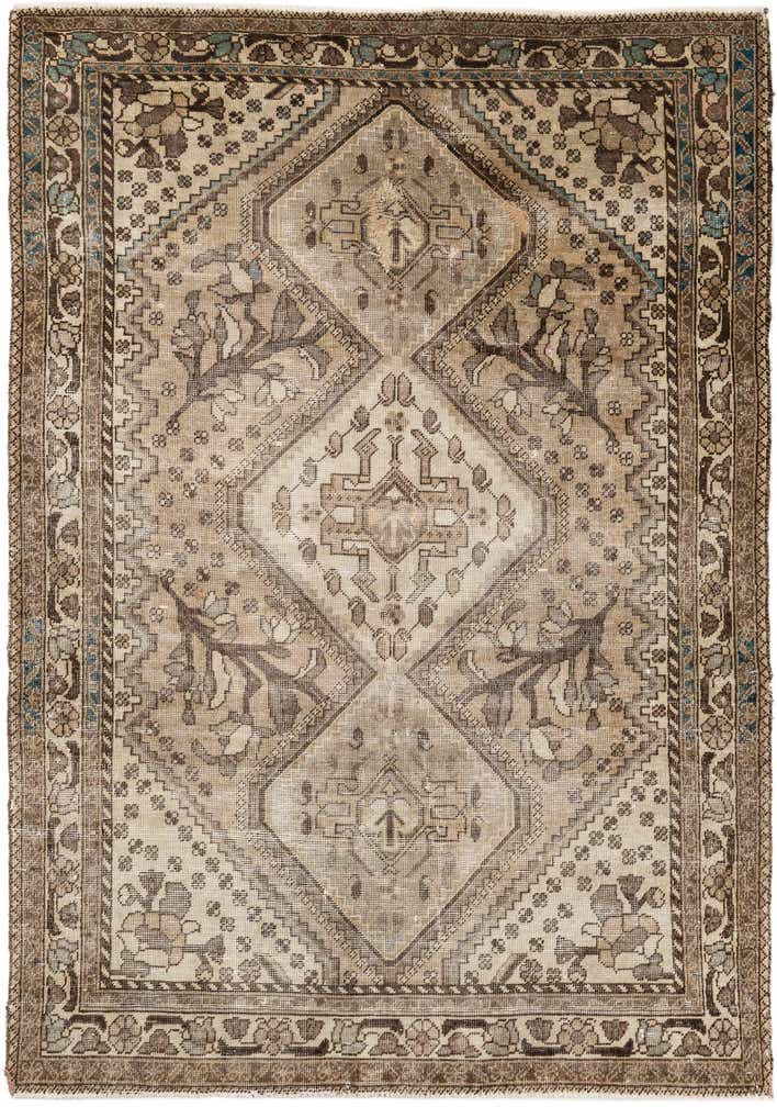4' 8 x 7' Hand Knotted Ultra Vintage Persian Wool Rug
