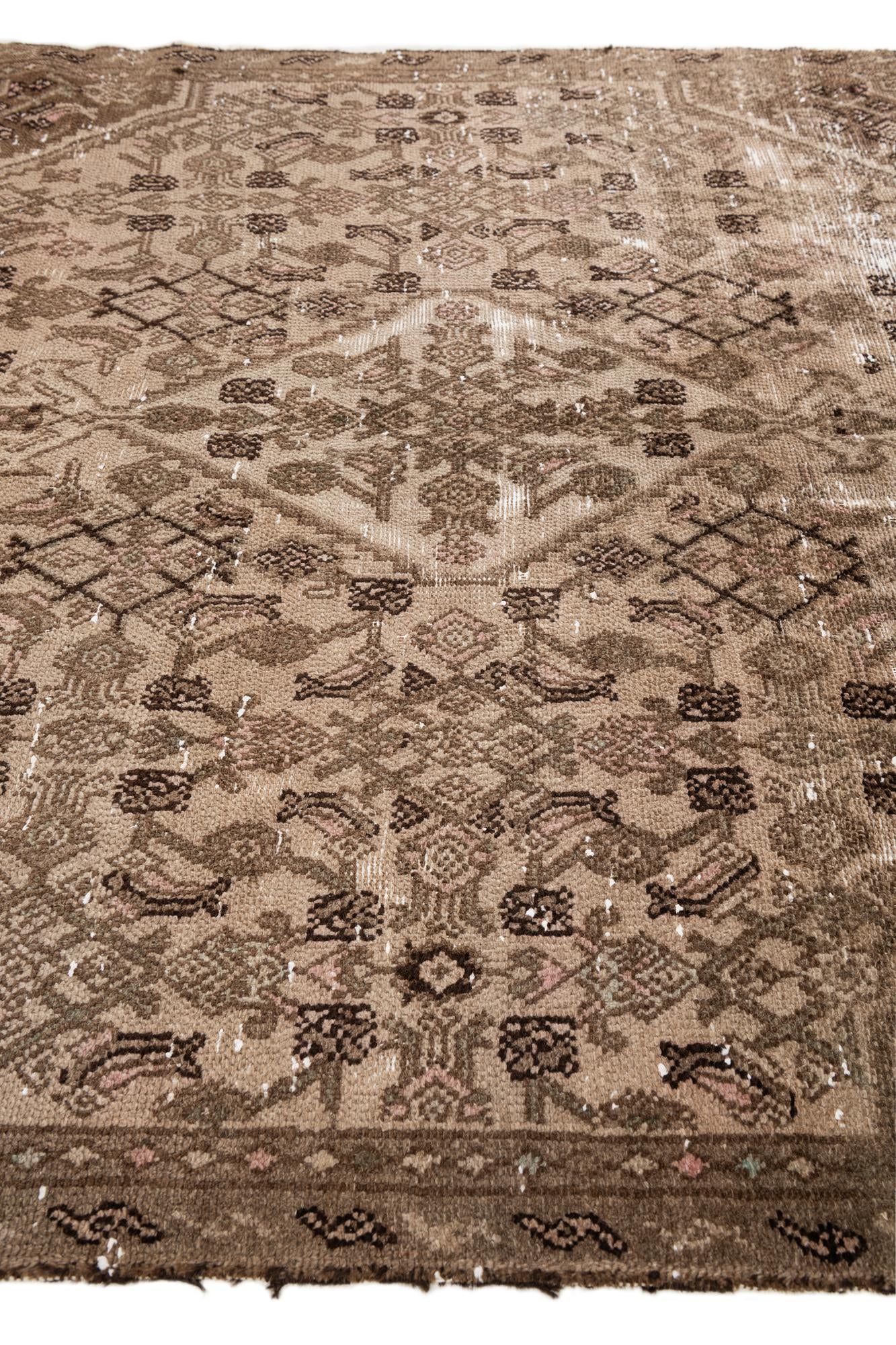 5' 10 x 8' 9 Hand Knotted Ultra Vintage Persian Wool Rug
