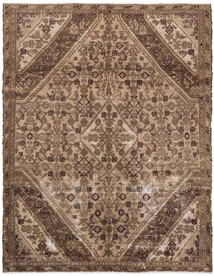Detail image of 5' 10 x 8' 9 Hand Knotted Ultra Vintage Persian Wool Rug
