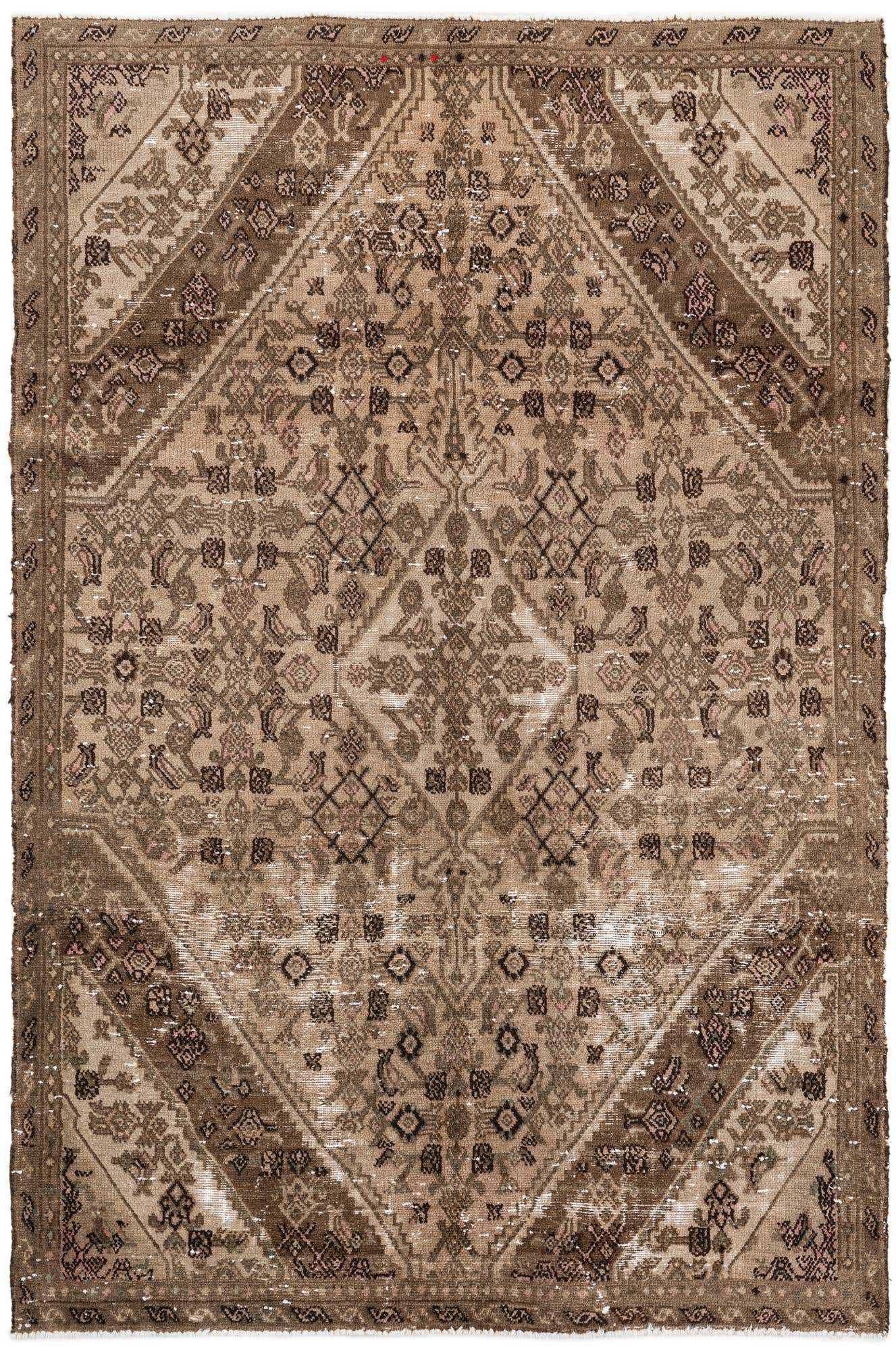 5' 10 x 8' 9 Hand Knotted Ultra Vintage Persian Wool Rug