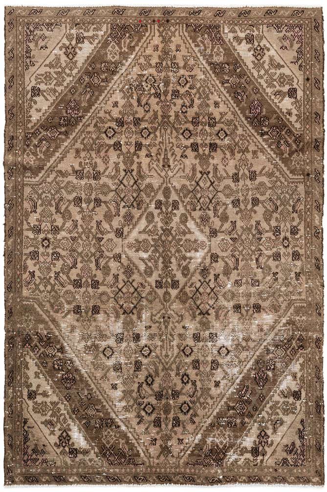 5' 10 x 8' 9 Hand Knotted Ultra Vintage Persian Wool Rug
