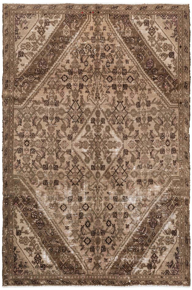 Detail image of 5' 10 x 8' 9 Hand Knotted Ultra Vintage Persian Wool Rug