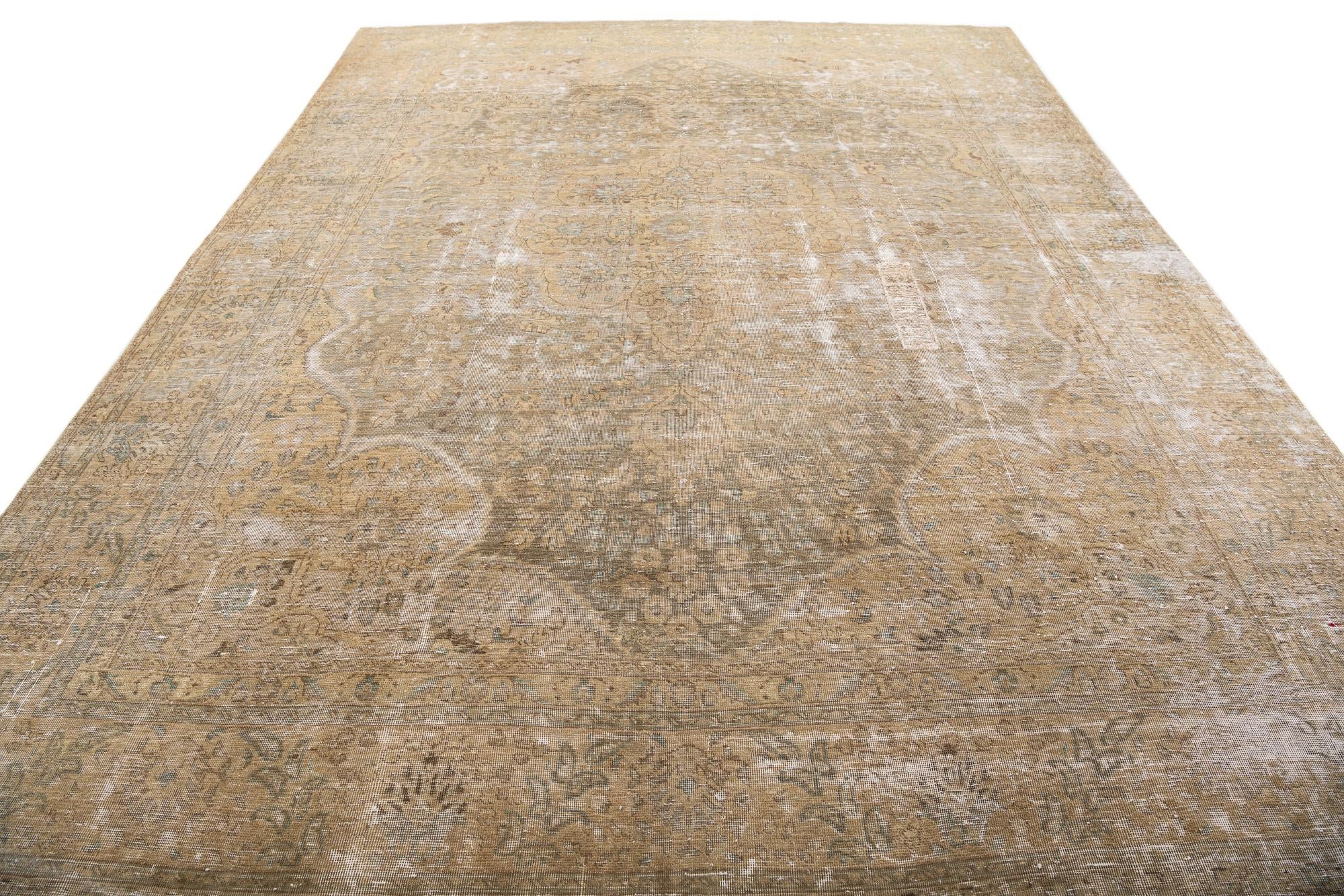 9' 10 x 13' 3 Hand Knotted Ultra Vintage Persian Wool Rug