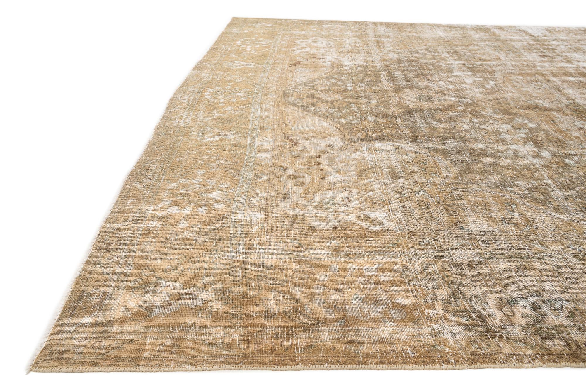 9' 10 x 13' 3 Hand Knotted Ultra Vintage Persian Wool Rug