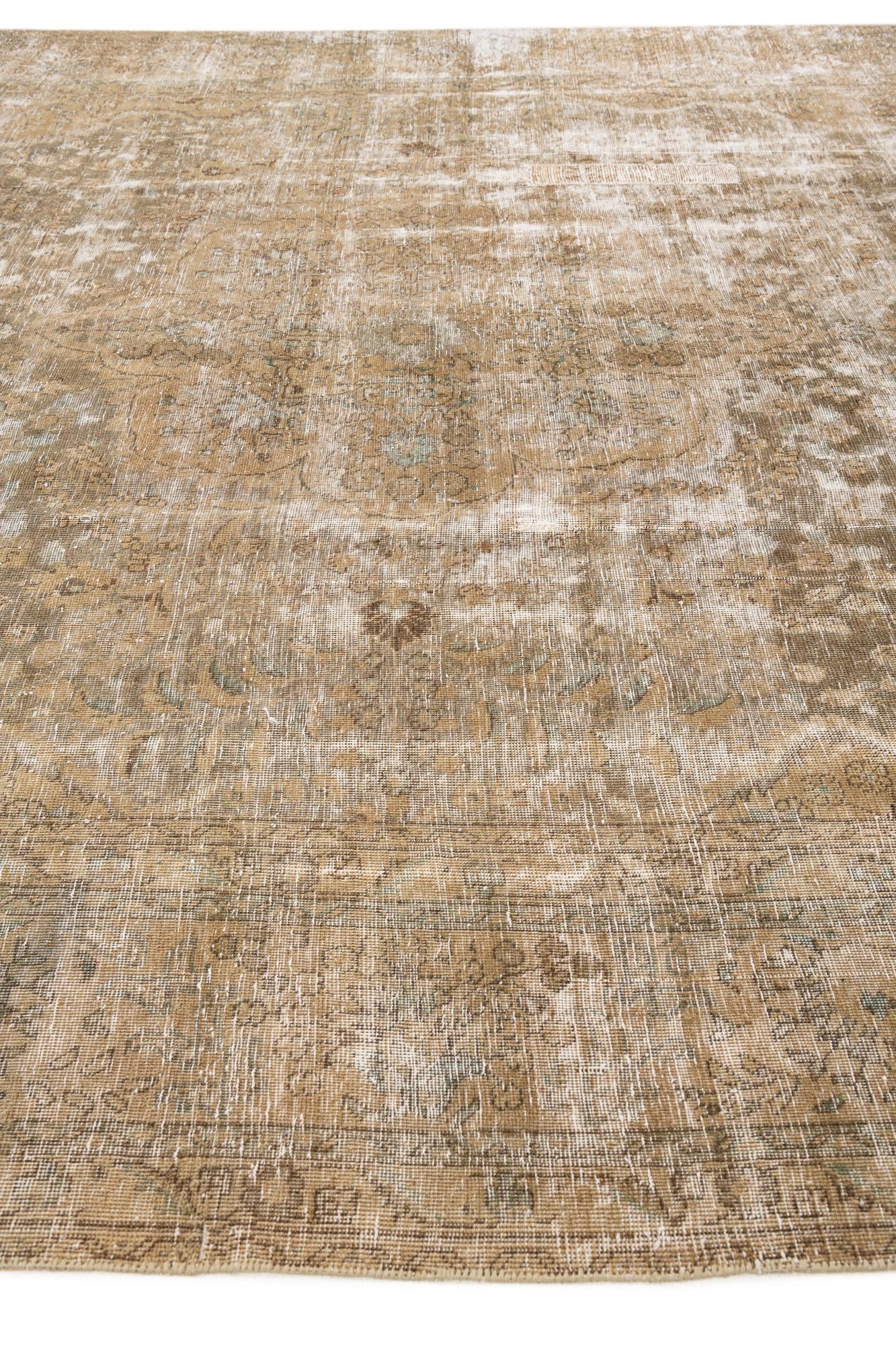 9' 10 x 13' 3 Hand Knotted Ultra Vintage Persian Wool Rug