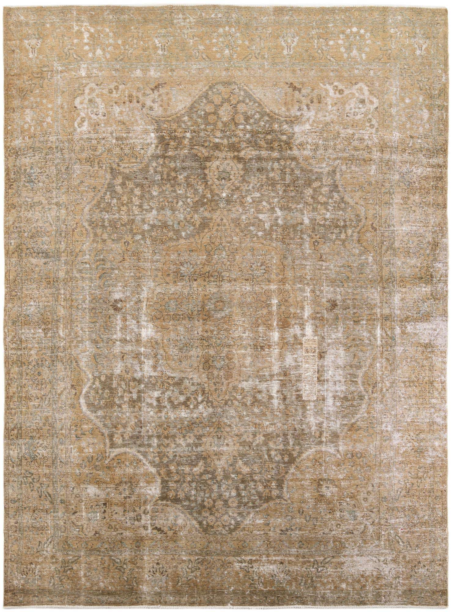 9' 10 x 13' 3 Hand Knotted Ultra Vintage Persian Wool Rug