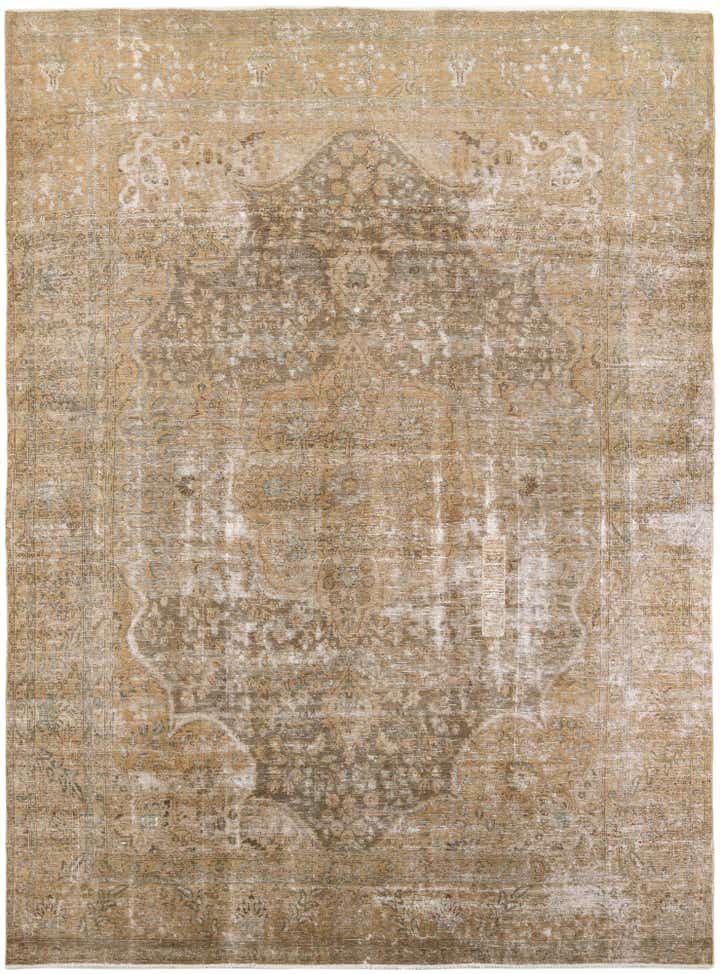 9' 10 x 13' 3 Hand Knotted Ultra Vintage Persian Wool Rug