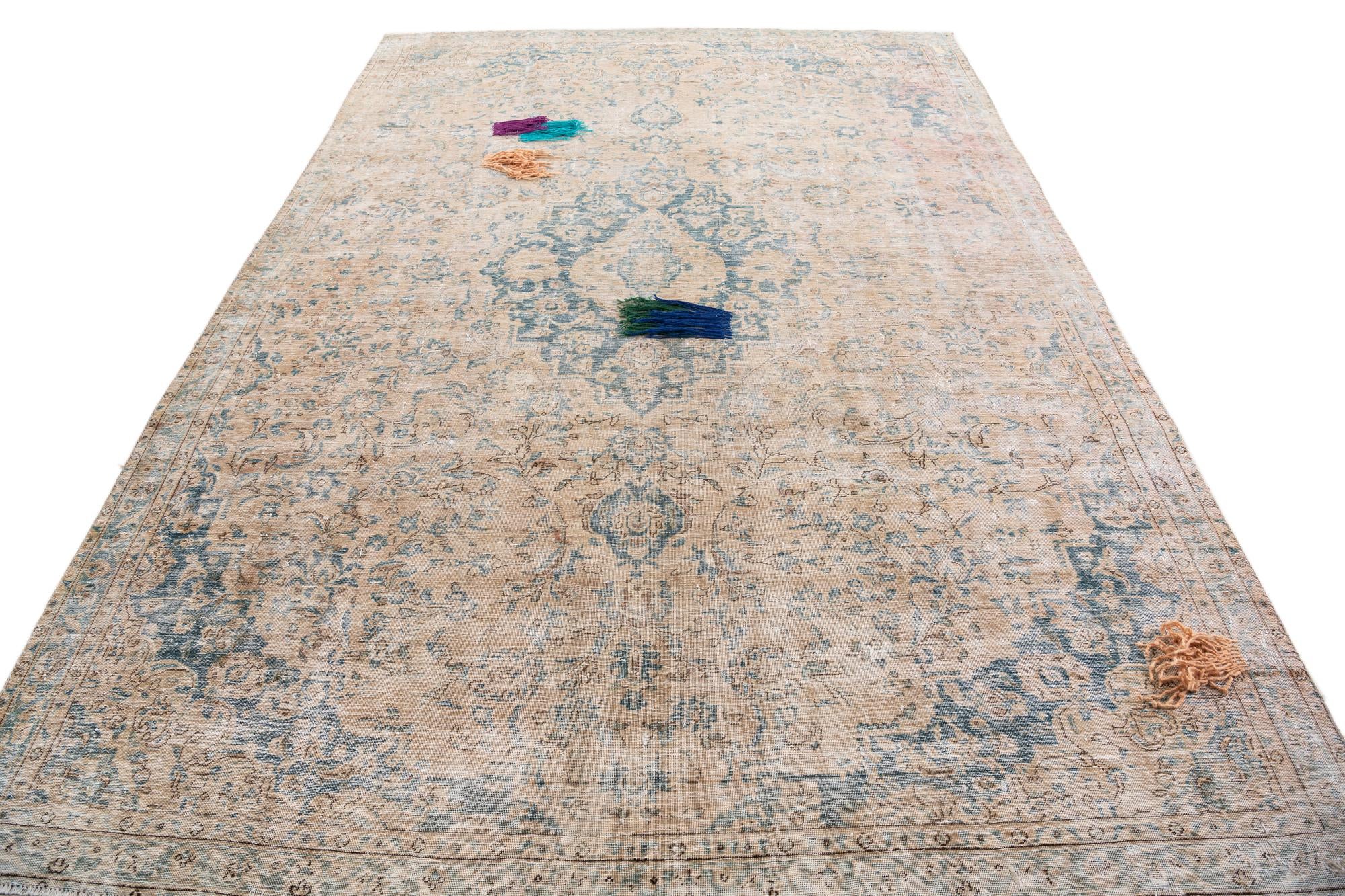 7' 1 x 10' 4 Hand Knotted Ultra Vintage Persian Wool Rug