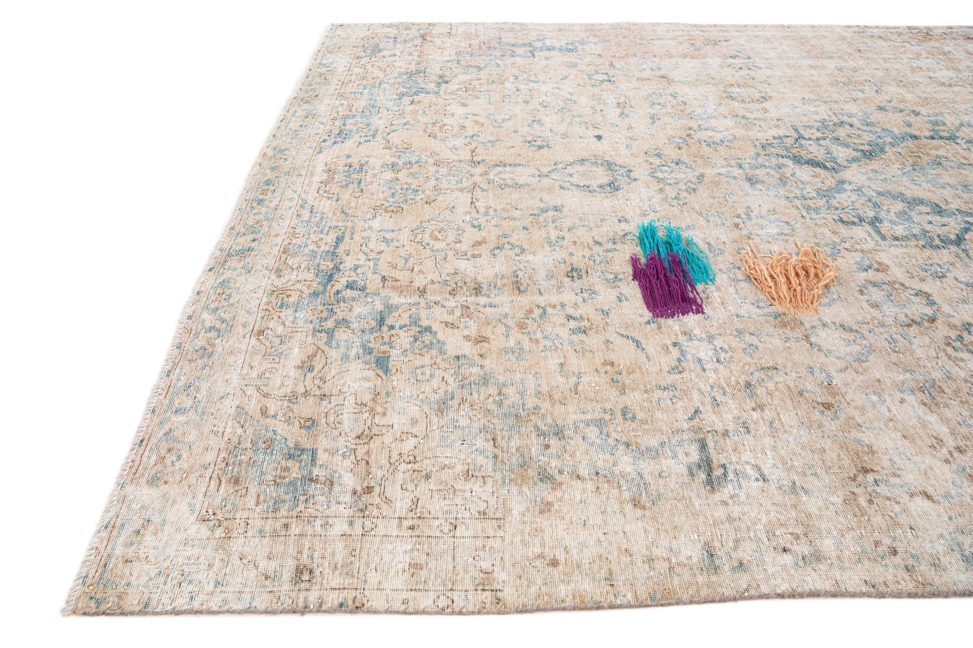 7' 1 x 10' 4 Hand Knotted Ultra Vintage Persian Wool Rug
