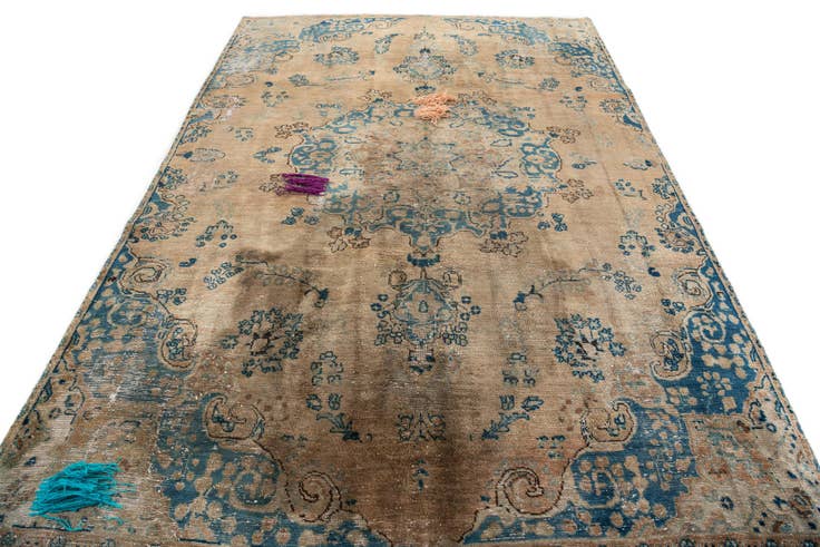 Detail image of 6' 1 x 9' 2 Hand Knotted Ultra Vintage Persian Wool Rug