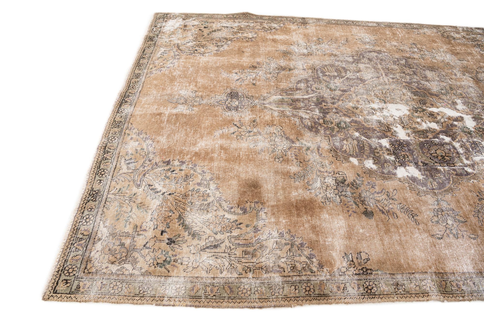 6' 7 x 10' Hand Knotted Ultra Vintage Persian Wool Rug